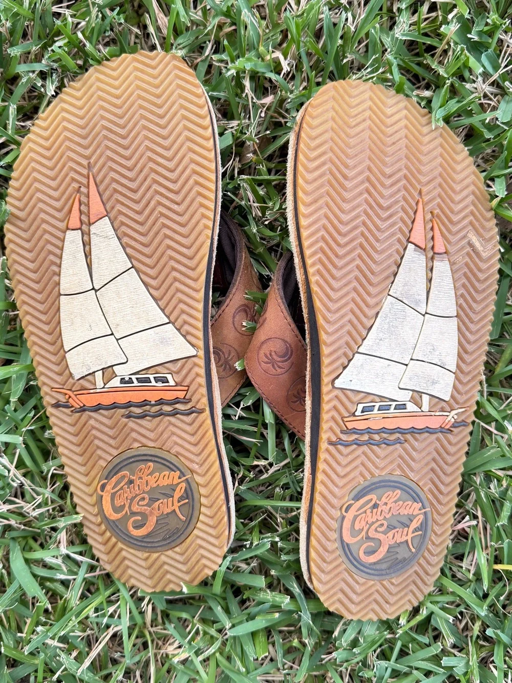 Caribbean Kids Brown and Tan Flip Flop Sandals